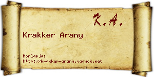 Krakker Arany névjegykártya